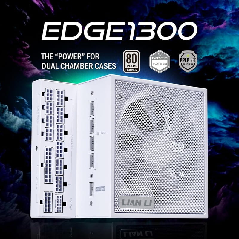 Блок питания Lian Li EDGE1300, 80 Plus Platinum, White, EU Cord (G9P.EG1300.WE00.EU)