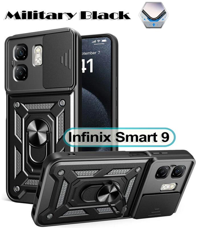 Чохол-накладка BeCover Military для Infinix Smart 9 (X6532) Black (713049)