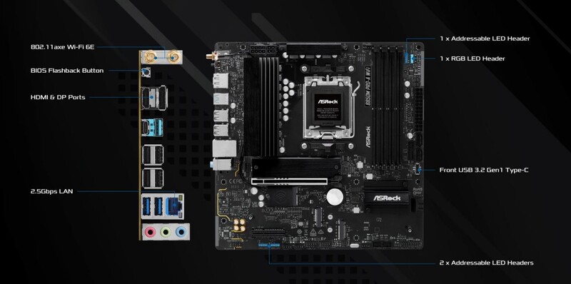 Материнская плата ASRock B850M Pro-A WiFi Socket AM5