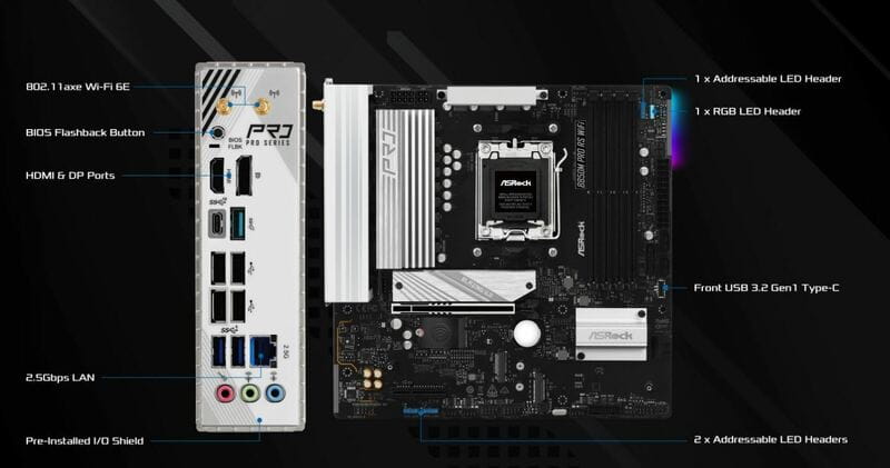Материнская плата ASRock B850M Pro RS WiFi Socket AM5
