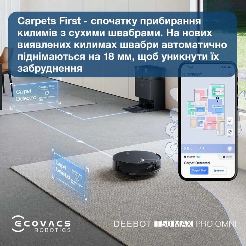 Робот-пылесос Ecovacs Deebot T50 Max Pro Black (DEX54)