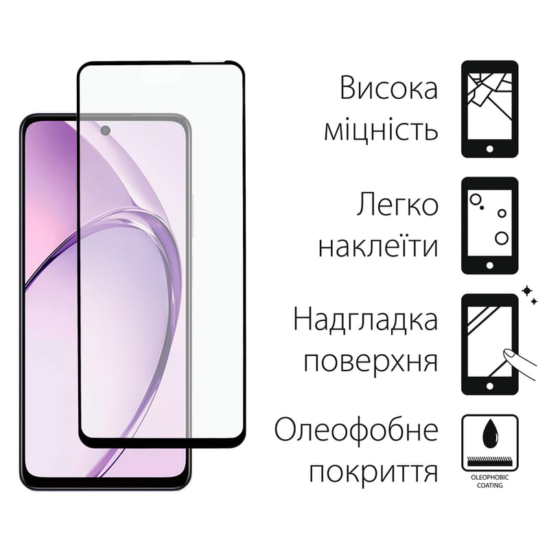 Защитное стекло Dengos для Oppo A40m Black Full Glue (TGFG-413)