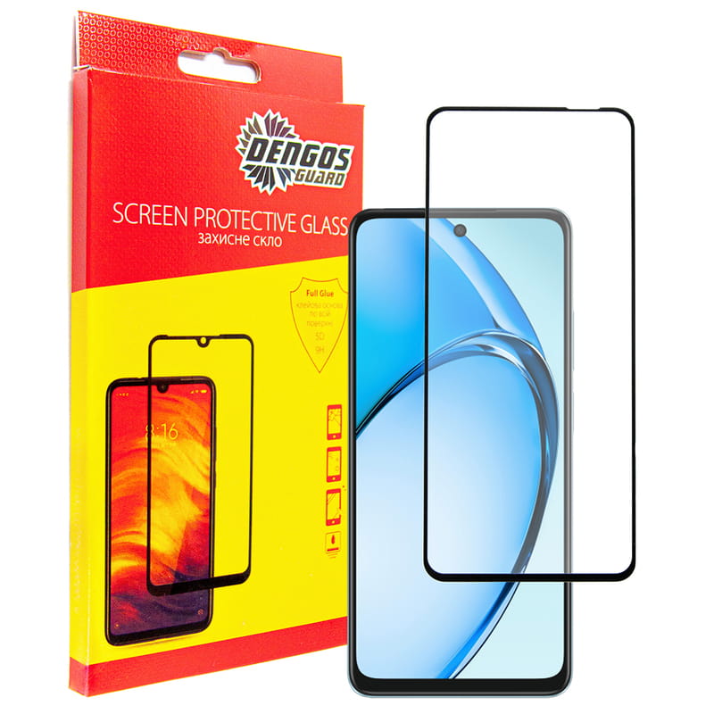 Защитное стекло Dengos для Oppo A20 Black Full Glue (TGFG-404)