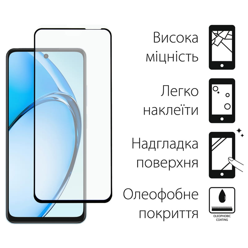 Защитное стекло Dengos для Oppo A20 Black Full Glue (TGFG-404)