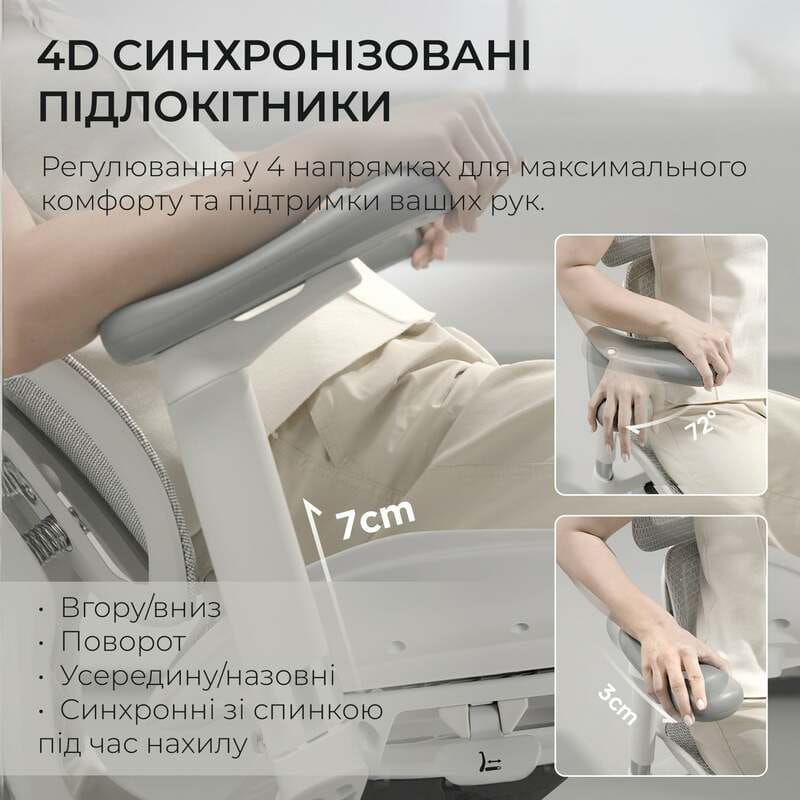 Крісло офісне Sihoo Doro S100 Mesh White (S100-M302)
