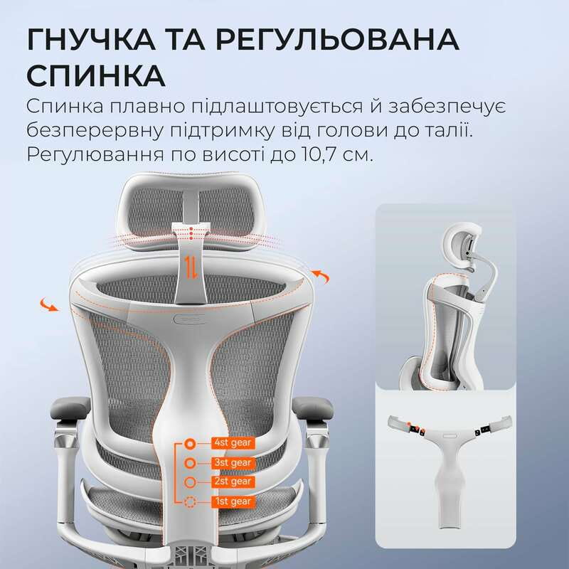 Кресло офисное Sihoo Doro C300 Pro Mesh White (DORO-C300-PRO-M102)