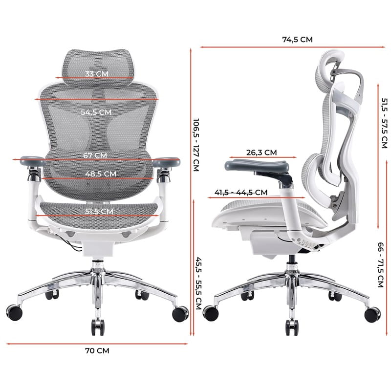 Кресло офисное Sihoo Doro C300 Pro Mesh White (DORO-C300-PRO-M102)