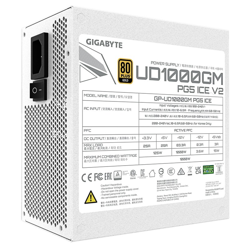 Блок живлення Gigabyte GP-UD1000GM PG5 V2 ICE 1000W