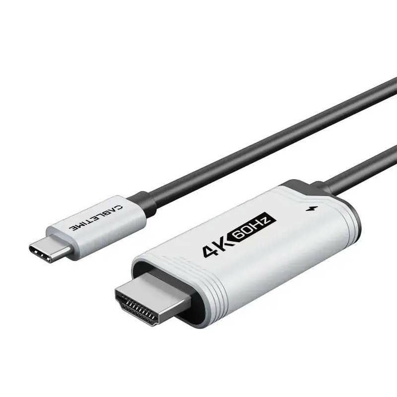 Кабель Cabletime USB Type-C - HDMI (M/M), 4K, Ultra HD, PD100W, для Nintendo Switch 2 м, Black (CC17L)