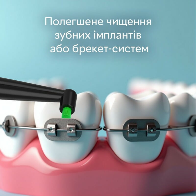Насадки монопучковые средней жесткости для зубной щетки Pecham Black