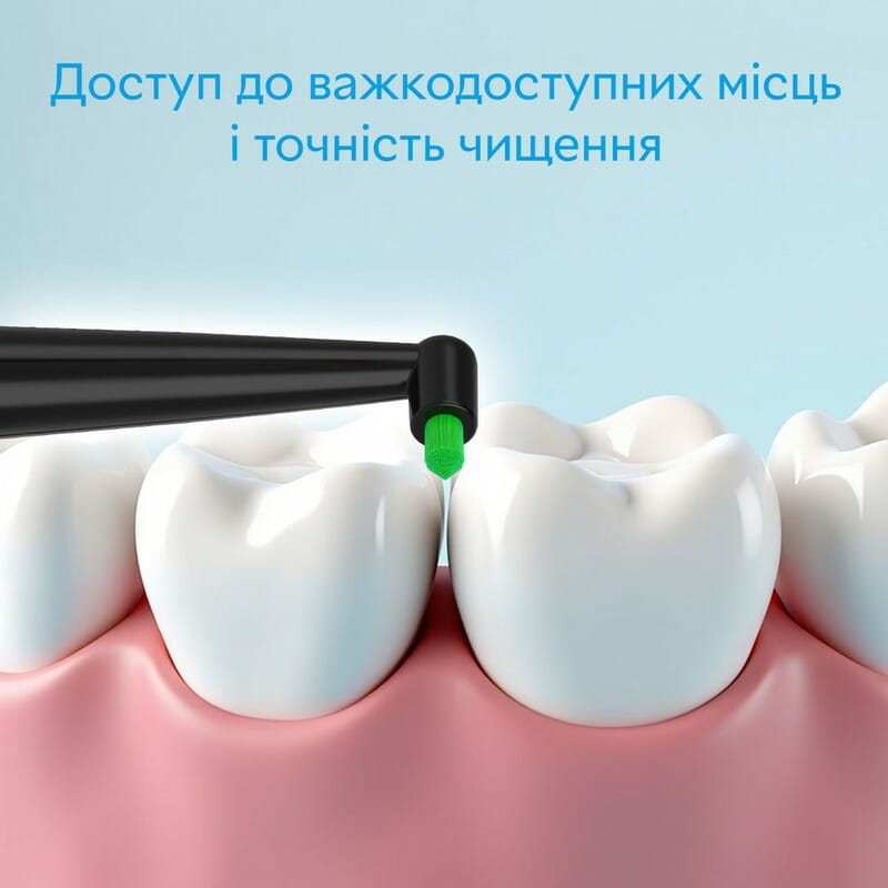 Насадки монопучковые средней жесткости для зубной щетки Pecham Black