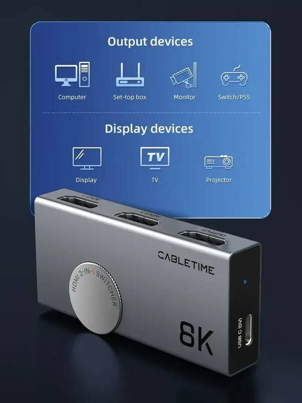 Сплиттер Cabletime 4К HDMI Black (CP34G)