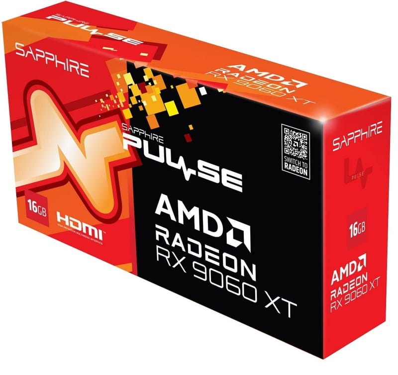 Відеокарта AMD Radeon RX 9060 XT 16GB GDDR6 Pulse Gaming OC Sapphire (11350-03-20G)