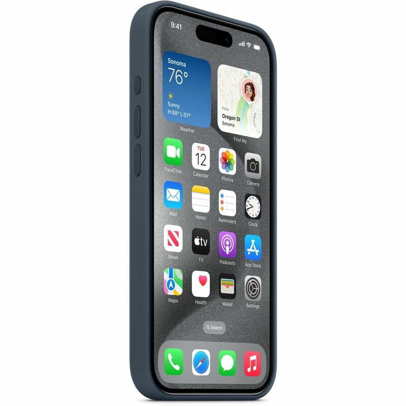 Чехол-накладка Apple Silicone Case with MagSafe для Apple iPhone 15 Pro Storm Blue (MT1D3)
