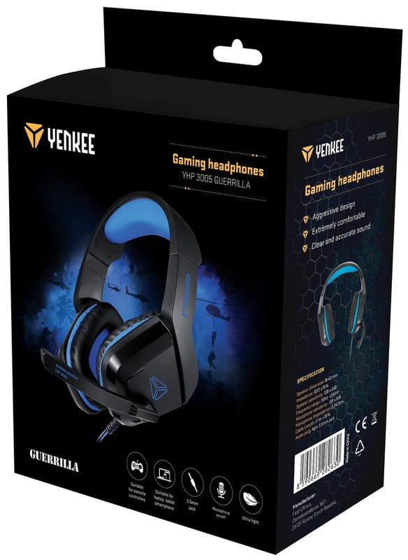 Гарнітура Yenkee YHP 3005 Guerrilla Gaming Black (45014944)