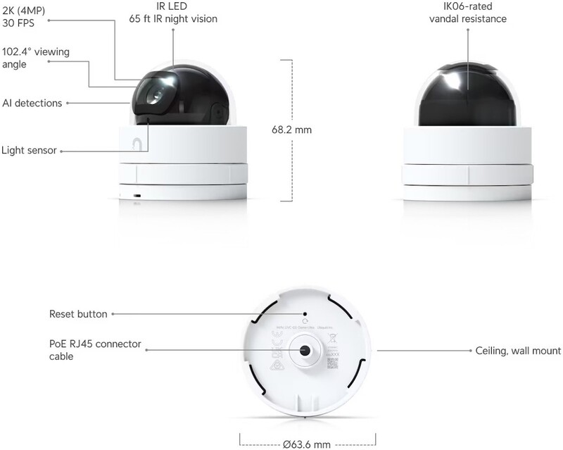IP-камера Ubiquiti UniFi Protect G5 Dome Ultra (UVC-G5-DOME-ULTRA)