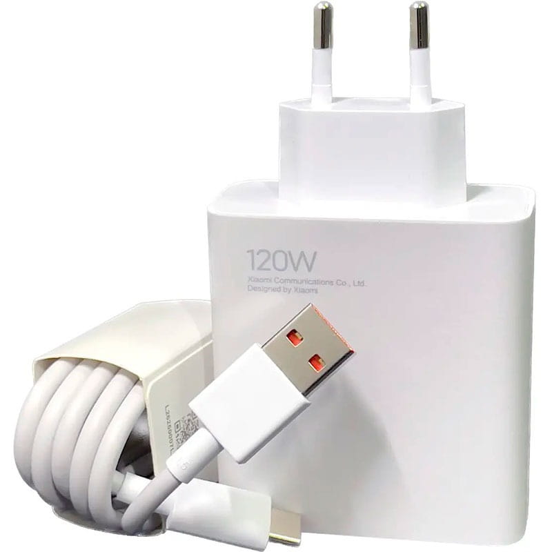 Зарядний пристрій Xiaomi 120W HyperCharge Combo USB-A White (BHR9462EU) + кабель Type-C