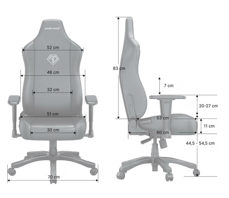 Крісло для геймерів Anda Seat Novis Size L Gray Fabric (AD23-L-01-G-F)
