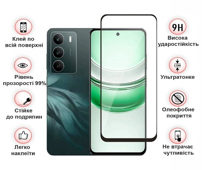 Защитное стекло BeCover для Realme C71 Black (713728)