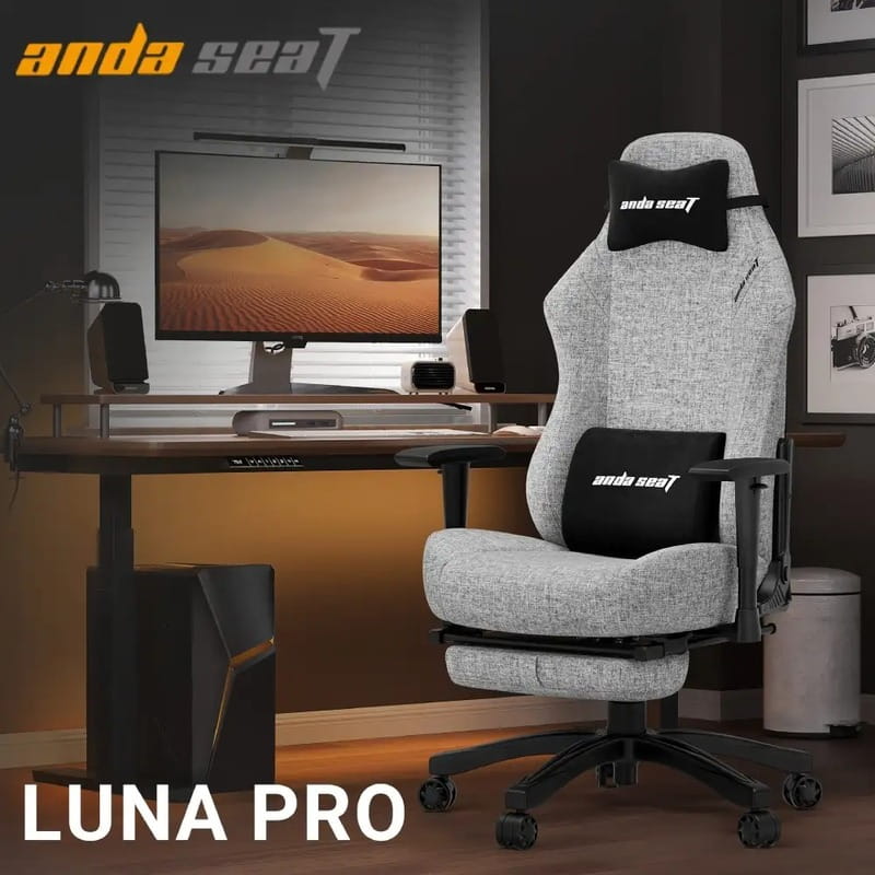 Кресло для геймеров Anda Seat Luna Pro Size L Gray Fabric (AD18T-44-G-F)