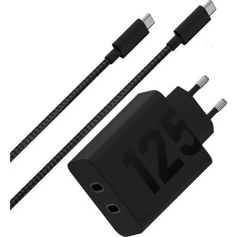 Зарядний пристрій Motorola 125W Black + кабель Type-C (PG38C06632)