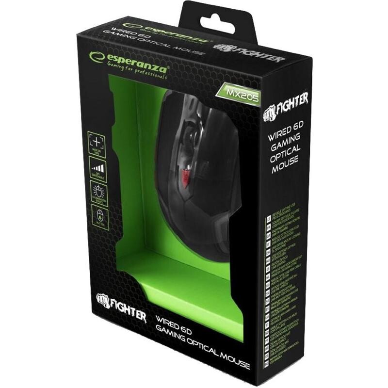 Мышь Esperanza EGM205R Fighter Black/Red USB