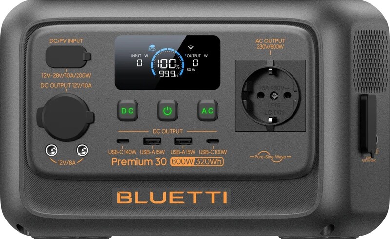 Зарядна станція Bluetti Premium 30 V2, 600W, 320Wh
