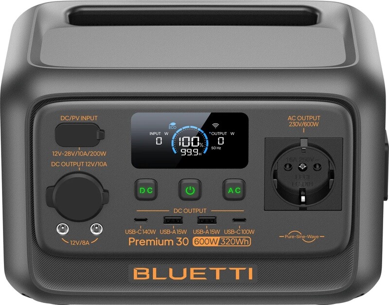 Зарядна станція Bluetti Premium 30 V2, 600W, 320Wh