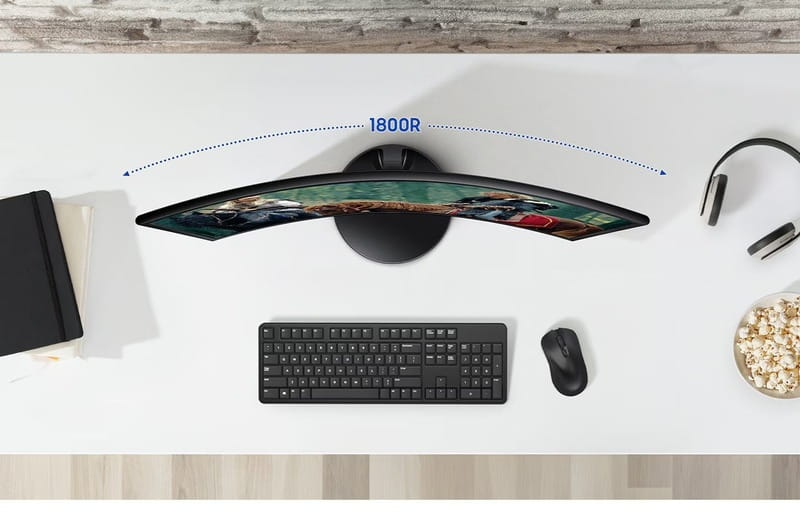Монiтор Samsung 24" Essential S3 LS24D360 (LS24D360GAIXUA) VA Black Curved 100Hz