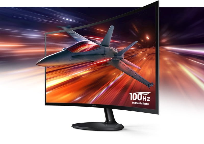 Монiтор Samsung 24" Essential S3 LS24D360 (LS24D360GAIXUA) VA Black Curved 100Hz