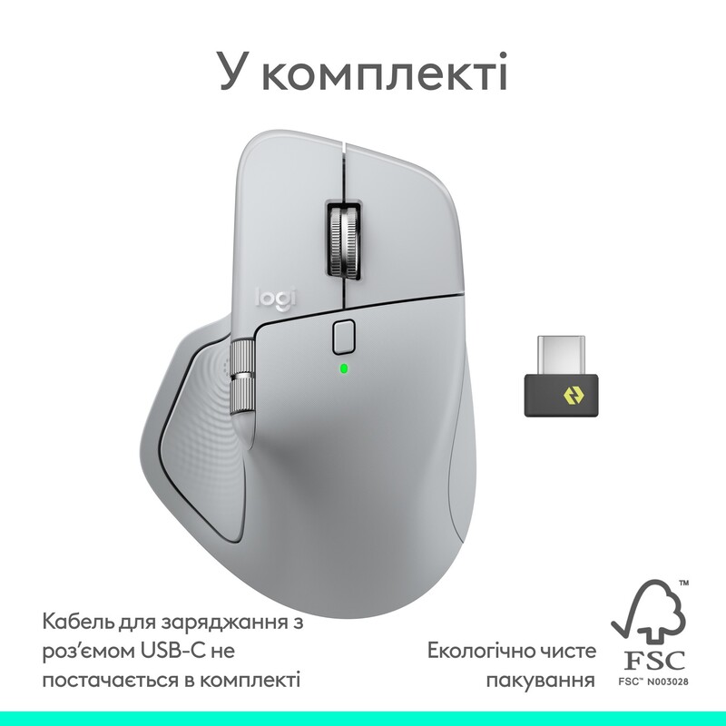 Мышь беспроводная Logitech MX Master 4 Pale Gray (910-007563)