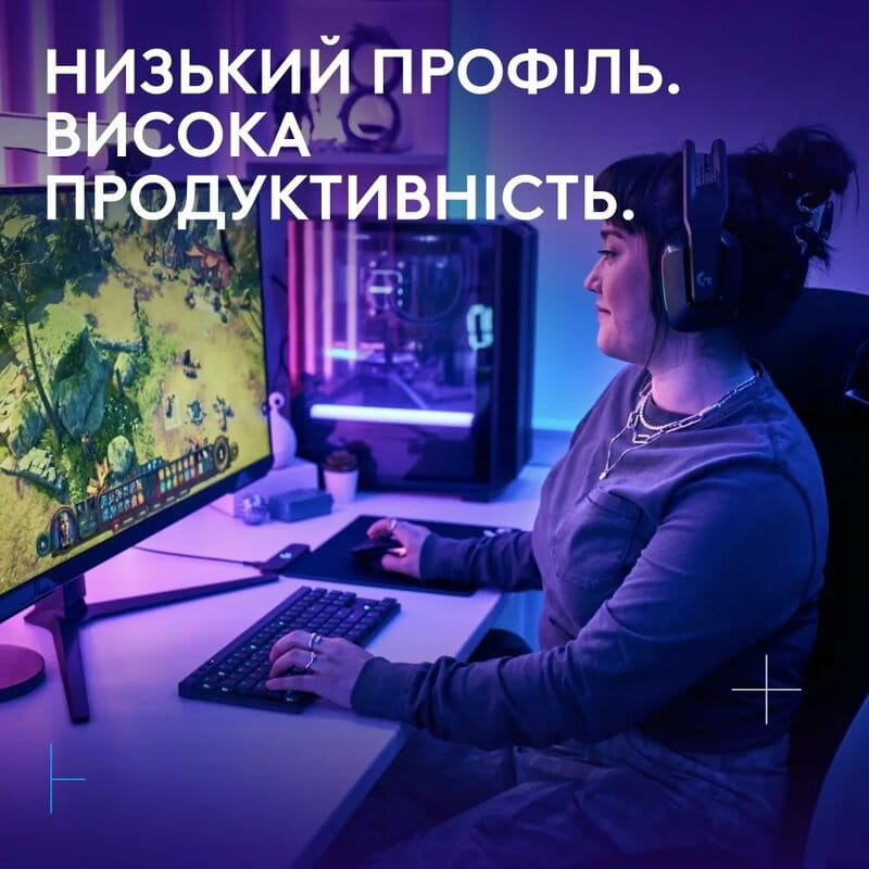 Клавiатура бездротова Logitech G515 Rapid TKL Black (920-013861)