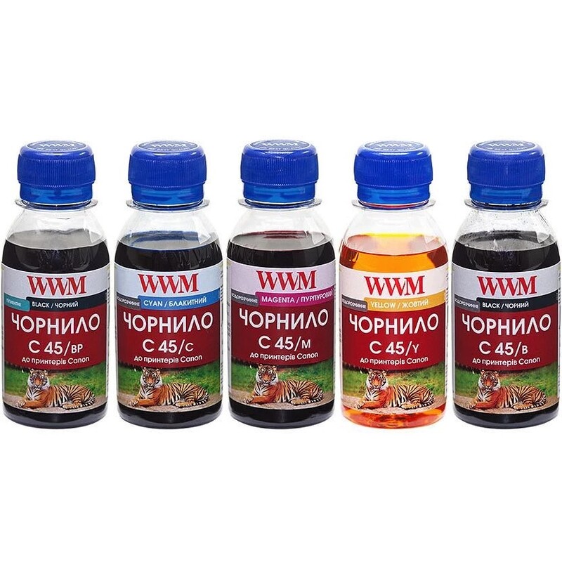 Комплект чернил WWM Canon PGI-450/CLI-451BP/B/C/M/Y (C45SET-5) 5*100г