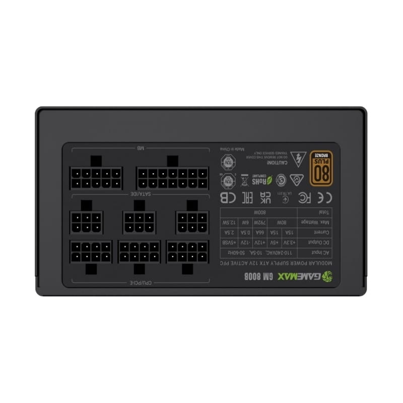 Блок питания GameMax GM 800B Fully-modular New 800W Black