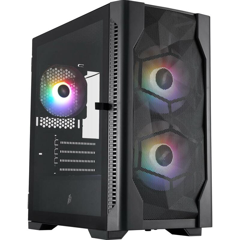 Корпус 1stPlayer D4-M-BK-2F1P-1F1 Black