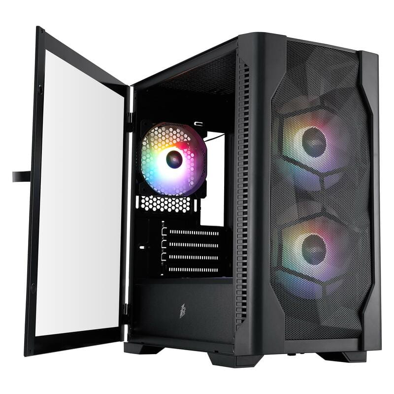 Корпус 1stPlayer D4-M-BK-2F1P-1F1 Black