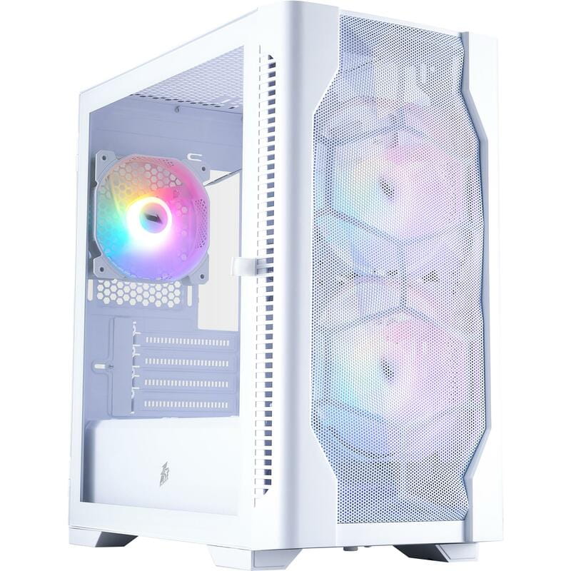 Корпус 1stPlayer D4-M-WH-2F1P-W-1F1-W White