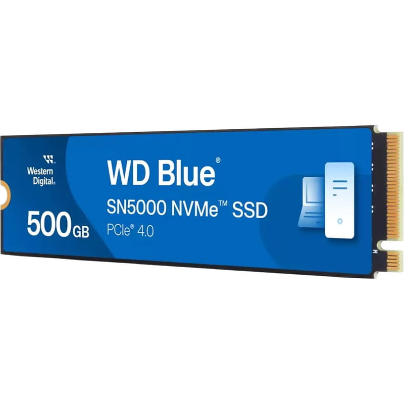 Накопитель SSD 500GB WD Blue SN5000 M.2 2280 NVMe PCIe 4.0 x4 3D TLC NAND (WDS500G4B0E)