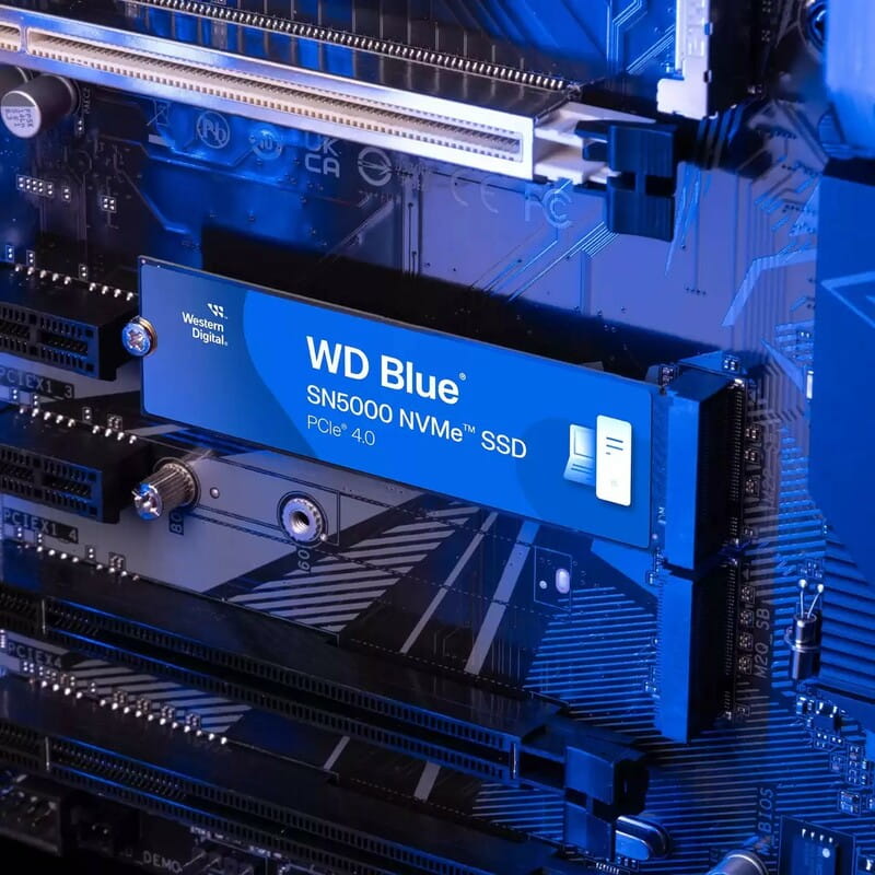 Накопитель SSD 500GB WD Blue SN5000 M.2 2280 NVMe PCIe 4.0 x4 3D TLC NAND (WDS500G4B0E)