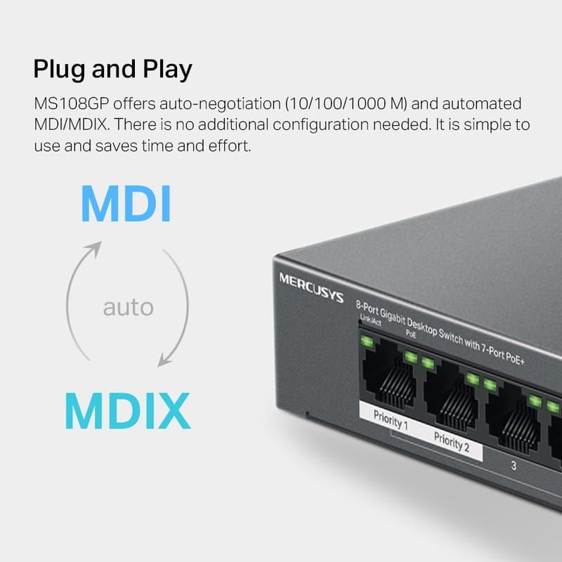 Комутатор Mercusys MS108GP
