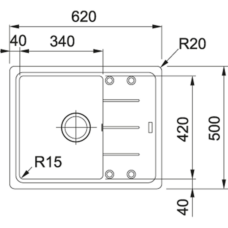Кухонна мийка Franke Basis BFG 611-62 Онікс (114.0272.580)