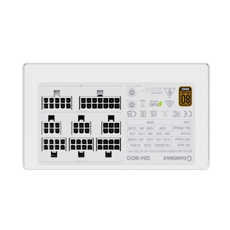 Блок живлення GameMax GM-800 Modular 800W White