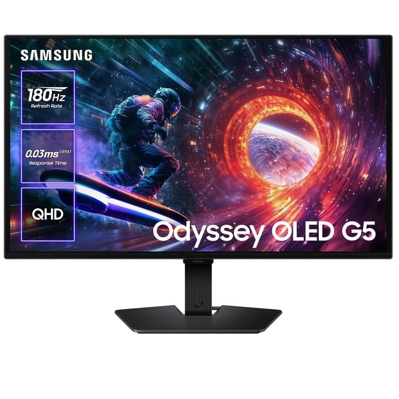 Монiтор Samsung 27" Odyssey G5 (LS27FG502SIXUA) OLED Black 180Hz