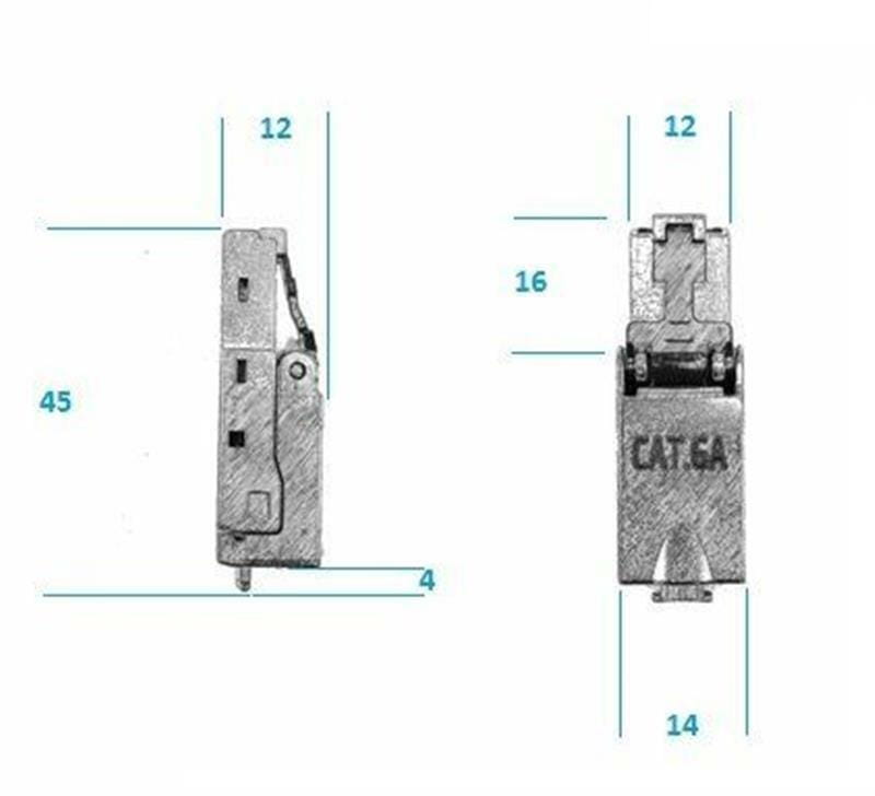 Коннектор RJ 45 Kingda (KD-KJ6A-17S) кат. 6A, экранированный, безинструментальный