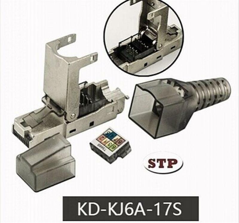 Коннектор RJ 45 Kingda (KD-KJ6A-17S) кат. 6A, экранированный, безинструментальный