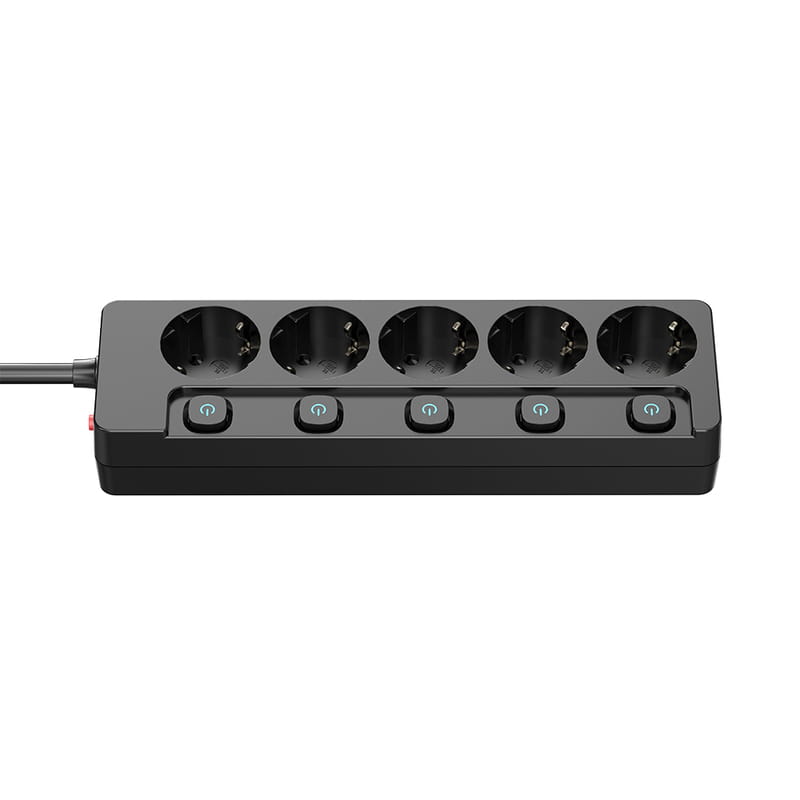 Фільтр живлення СolorWay (CW-PSEA52SBK) 5 розеток, 2м, Black