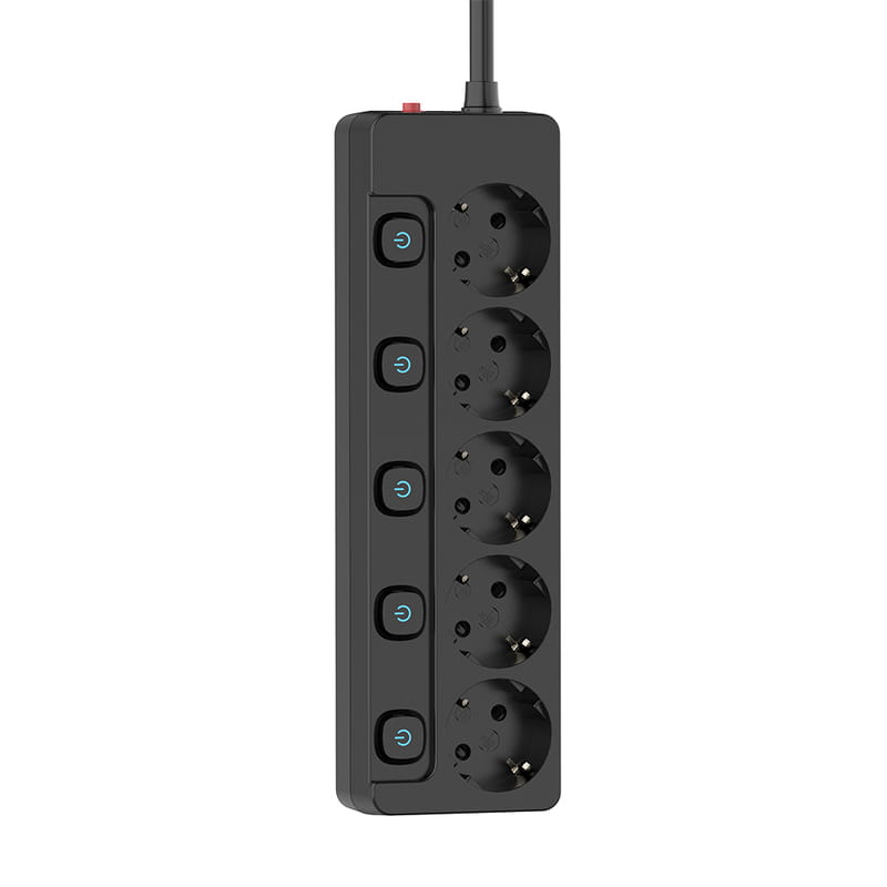 Фільтр живлення СolorWay (CW-PSEA55SBK) 5 розеток, 5м, Black