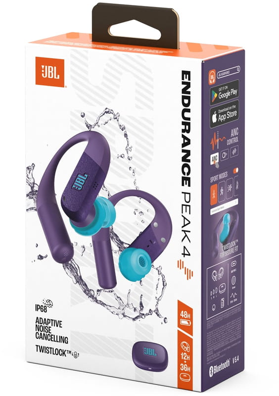 Bluetooth-гарнітура JBL Endurance Peak 4 Purple (JBLENDUPEAK4PUR)