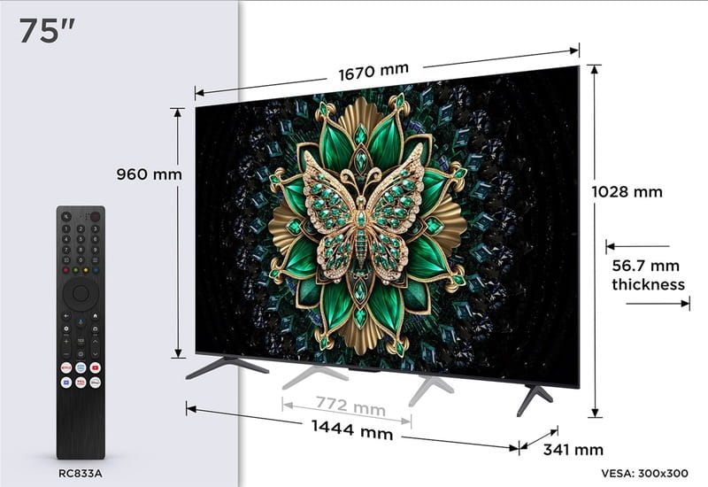 Телевiзор TCL 75C6K