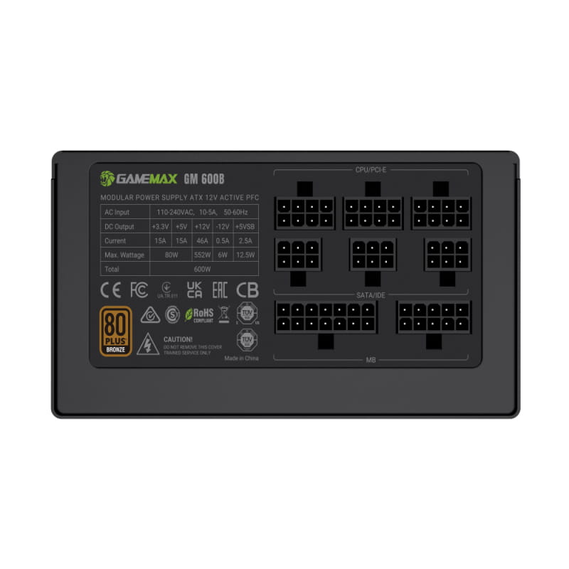 Блок питания GameMax GM 600B Fully-modular New 600W Black